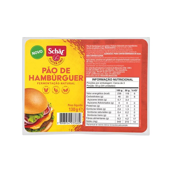 Pão De Hamburguer 130G - SCHAR