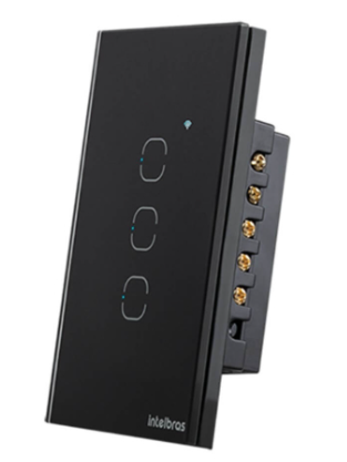 Interruptor SMART ZIGBEE TOUCH 3 PRETO EZS 1003 INTELBRAS