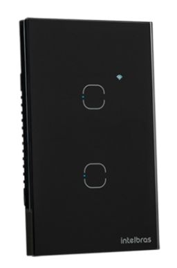 Interruptor Inteligente  IZY SMART WIFI TOUCH 2 TECLAS MIS 1002 PRETO INTELBRAS