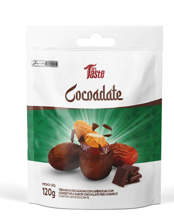 Cocoadate (Tâmara Recheada com Amêndoas e Cobertura de Chocolate Meio Amargo) - Mrs Taste (120g)