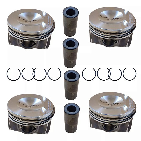 Pistão e Anel Audi Volkswagen Jetta Tiguan Passat Golf A3 A4 A5 Q3 Q5 Tsi Tfsi 2.0 16v STD - 06H107065DD, 06H107065DM, 06H107065DN, 06L107065K, 06L107065P, 06L107065BR