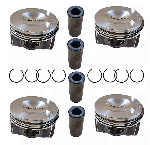 Pistão e Anel Audi Volkswagen Jetta Tiguan Passat Golf A3 A4 A5 Q3 Q5 Tsi Tfsi 2.0 16v 0,25 Pino 23mm - 06H107065DD, 06H107065DM, 06H107065DN, 06L107065K, 06L107065P, 06L107065BR