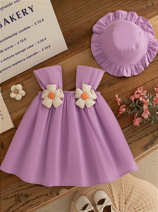 Conjunto Vestido de Alça Infantil Verão