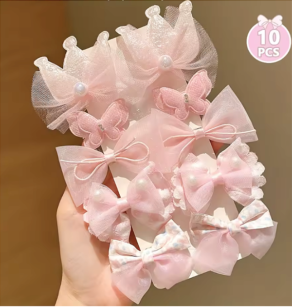 10 peças de grampos de cabelo rosa doce são fofos e versáteis