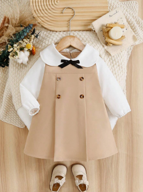 1 Peça Vestido Sem Mangas com Babado de Laço 3D Elegante e Requintado para Meninas, Verão