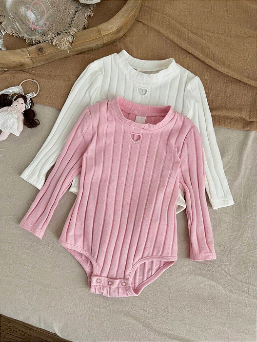 2 peças/Conjunto Macacão de Manga Longa com Padrão de Coração Oco Fofo