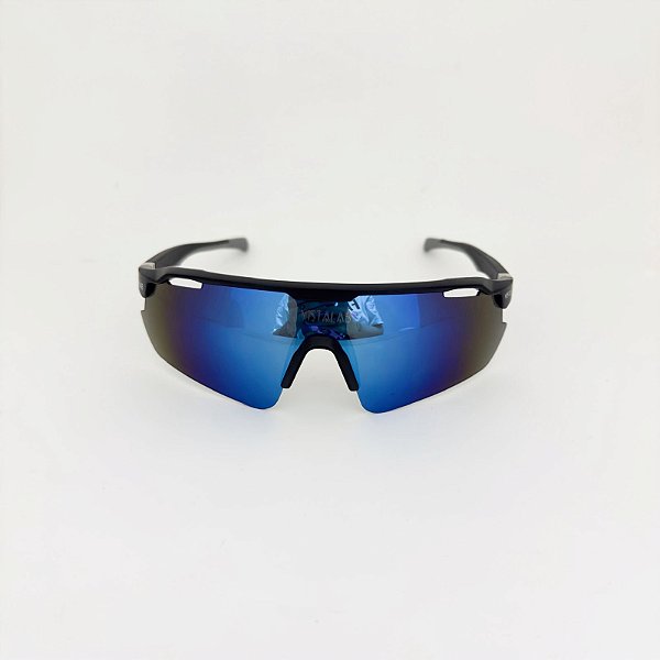 VistaLab Flash preto com azul marinho espelhado + case esportiva