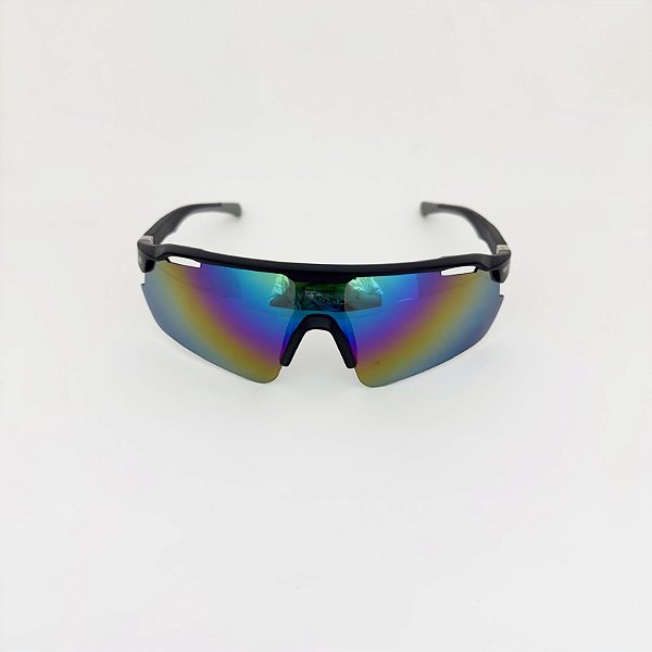 VistaLab Flash preto com espelhado colorido + case esportiva