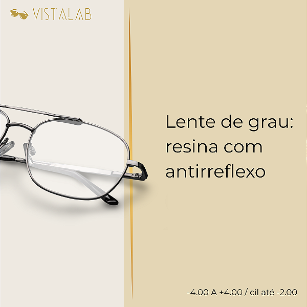 Lente de Grau: resina com antirreflexo