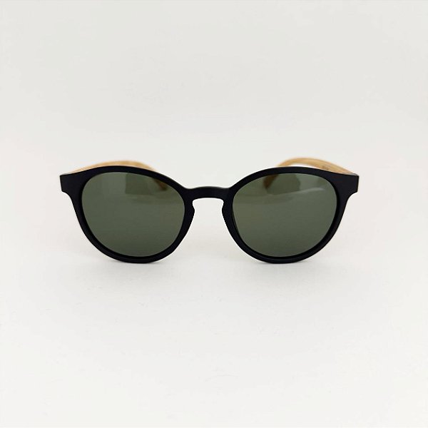 Dony preto com lente verde e haste clara