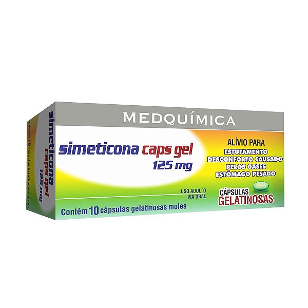 SIMETICONA 125 MG COM 10 CAPSULAS GELATINOSA MEDQUIMICA