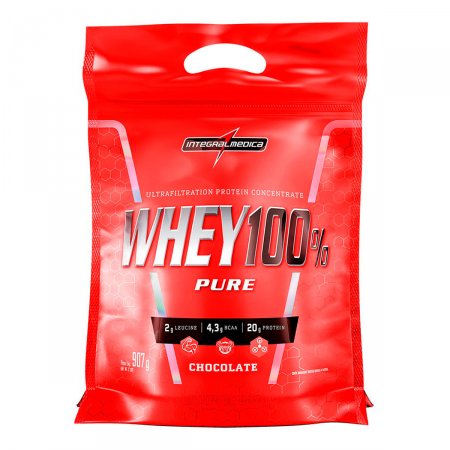 WHEY 100% PURE INTEGRALMEDICA 900G REFIL CHOCOLATE