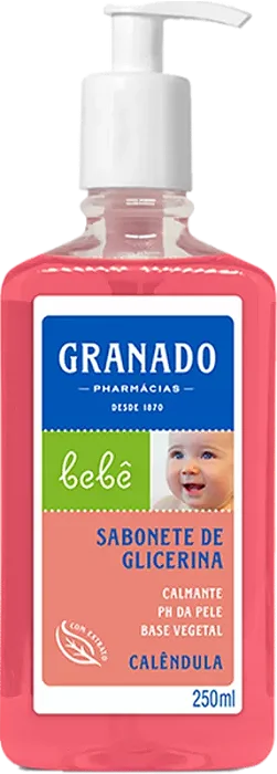 SABONETE GRANADO BEBE 250ML LÍQUIDO GLICERINA CALÊNDULA