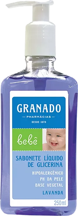 SABONETE GRANADO BEBÊ 250ML LÍQUIDO GLICERINA LAVANDA