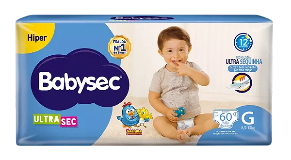 FRALDA BABYSEC GALINHA PINTADINHA HIPER G 60UN