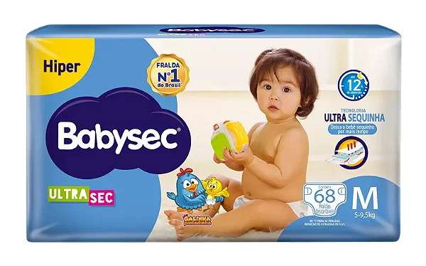 FRALDA BABYSEC GALINHA PINTADINHA HIPER M 68UN