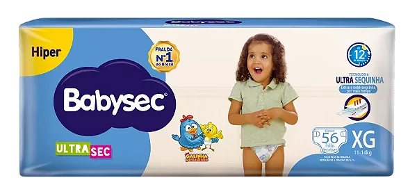 FRALDA BABYSEC GALINHA PINTADINHA HIPER XG 56UN