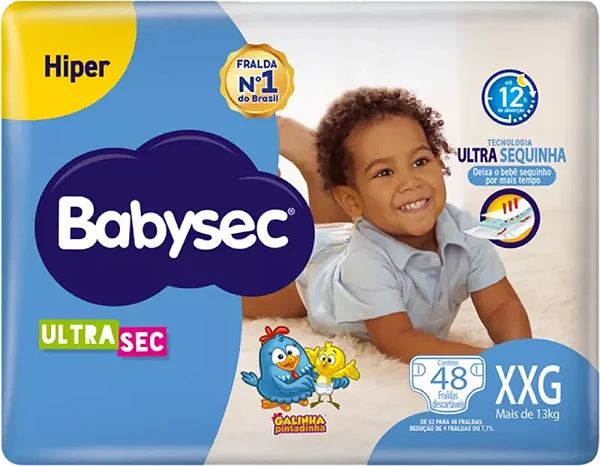 FRALDA BABYSEC GALINHA PINTADINHA HIPER XXG 48UN