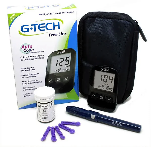 KIT MEDIDOR GLICOSE G-TECH LITE C/10 TIRAS