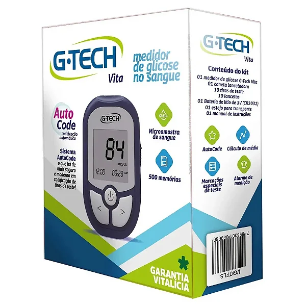 KIT MEDIDOR DE GLICOSE G-TECH VITA