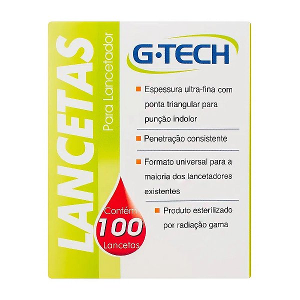 LANCETAS G-TECH ULTRA FINA C/100 UND