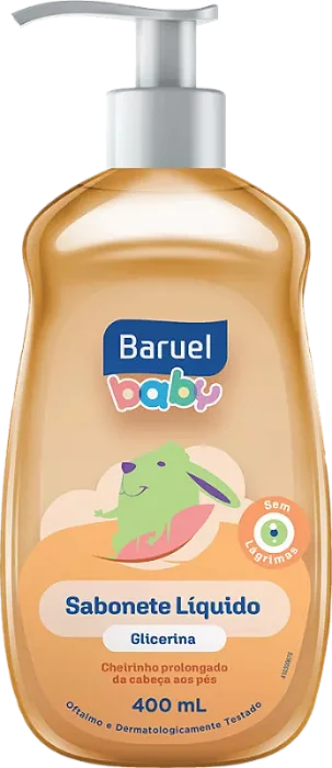 SABONETE BARUEL BABY 400ML LÍQUIDO GLICERINA