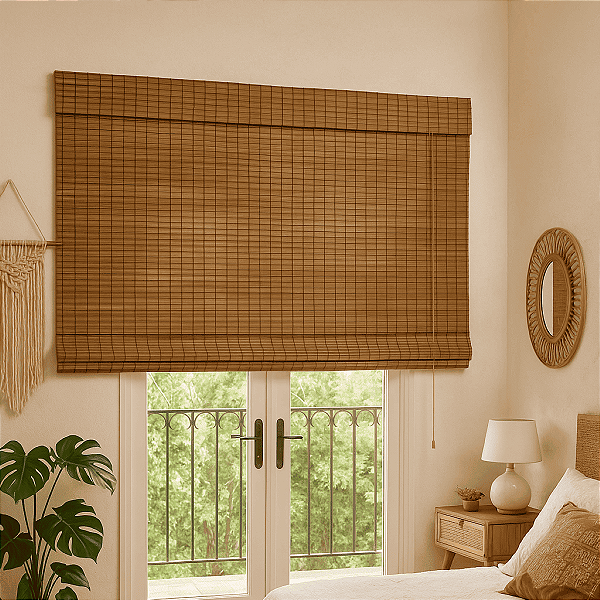 Persiana Romana Bambu Block 100larg x 220alt Natural
