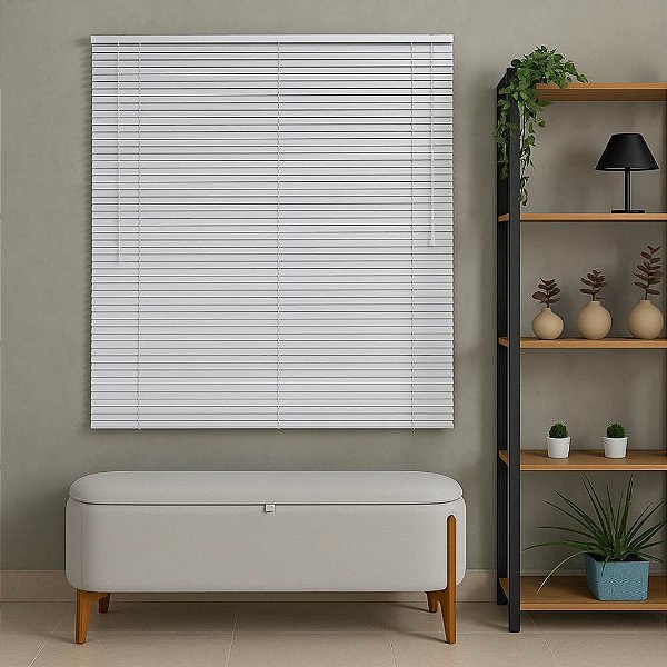 Persiana PVC Trilho Metálico 120larg x 220alt Branca