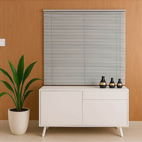 Persiana PVC Trilho Metálico 120larg x 220alt Cinza