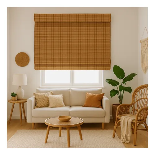 Persiana Romana Bambu Block 100larg x 160alt Natural