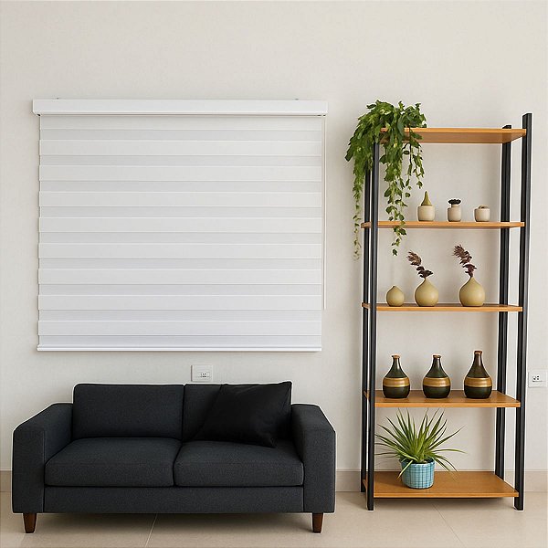Persiana Zebra Smart 38mm Motorizável 200larg x260alt Branca