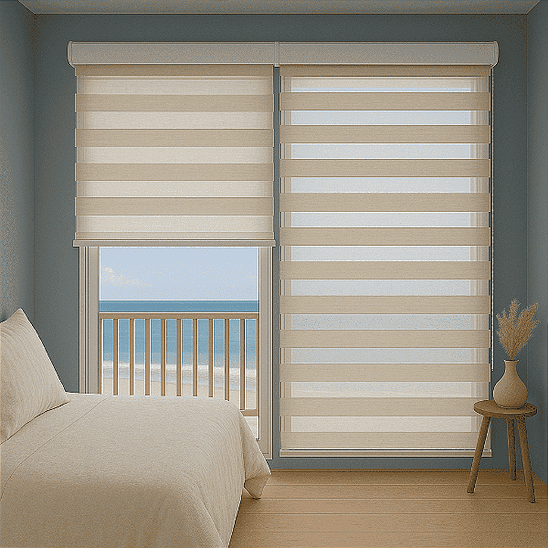 Persiana Double Vision Sunny 200larg x 220alt Linho c/ bandô
