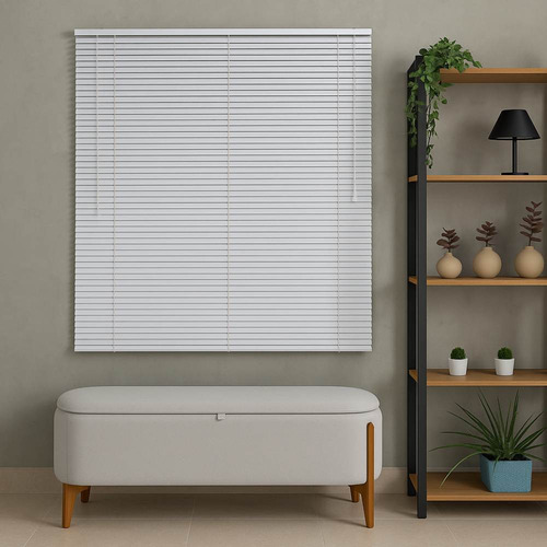 Persiana Pvc Trilho Metálico 80larg x 80alt Branca