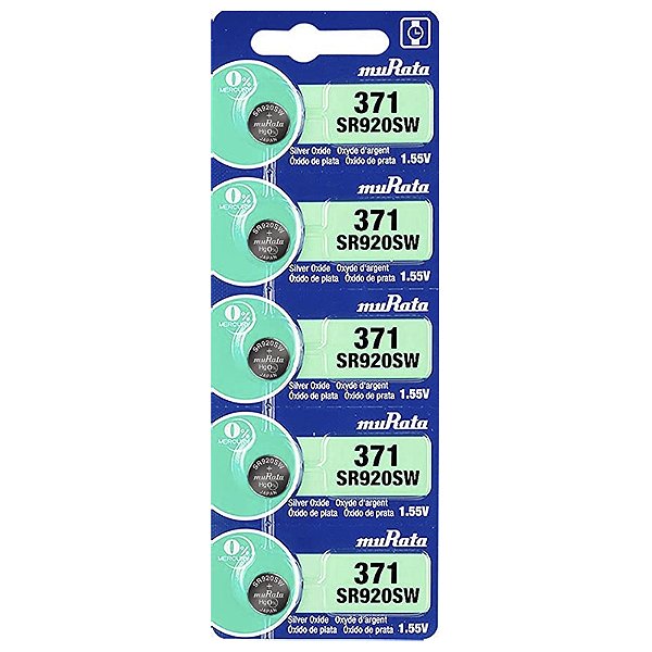 5 Pilhas Baterias 371 Relógio 1.55v Murata Sr920sw Original