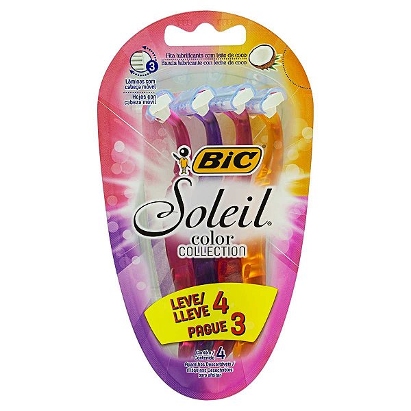 Aparelho De Barbear Bic Soleil Sortido Leve 4 Pague 3