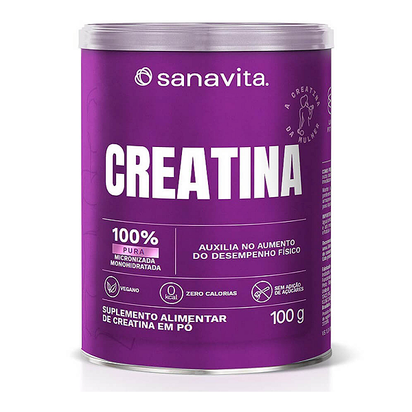 Creatina Lata 100g Neutro Sanavita Vegana Zero Lactose