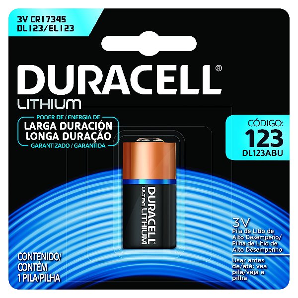 Pilha 123 Bateria 123 Duracell normal comum Cilíndrica bateria De 3v redonda DL123 3Volts