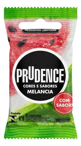 3 Preservativo Sabor Melancia Masculino Lubrificado Prudence