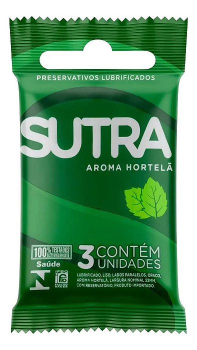 3 Preservativo Sabor Hortelã Sutra Masculino Lubrificado