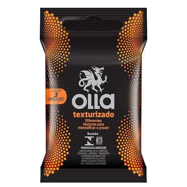 Camisinha Preservativo Olla Texturizado Stimulus Com 3 Unidades
