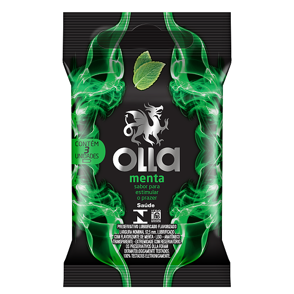 Camisinha Preservativo Olla Sabor Menta Com 3 Unidades