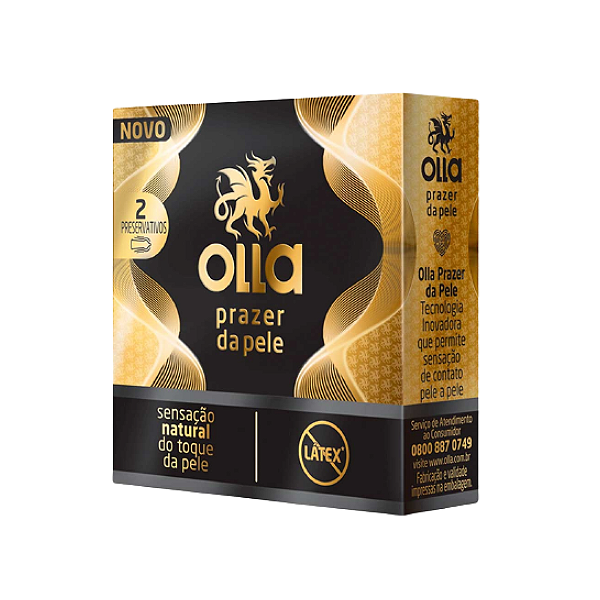Preservativo Camisinha Olla Lubrificado Prazer da Pele Com 2 Unidades