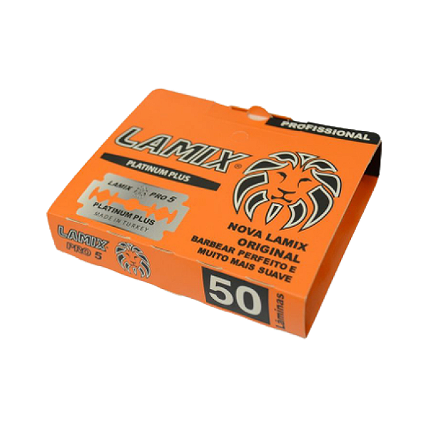 50 Lâminas de Barbear Lamix Platinum Inteiras e Afiadas