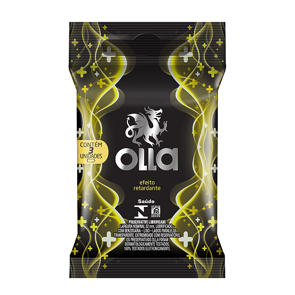 Camisinha Preservativo Olla Efeito Retardante Com 3 Unidades