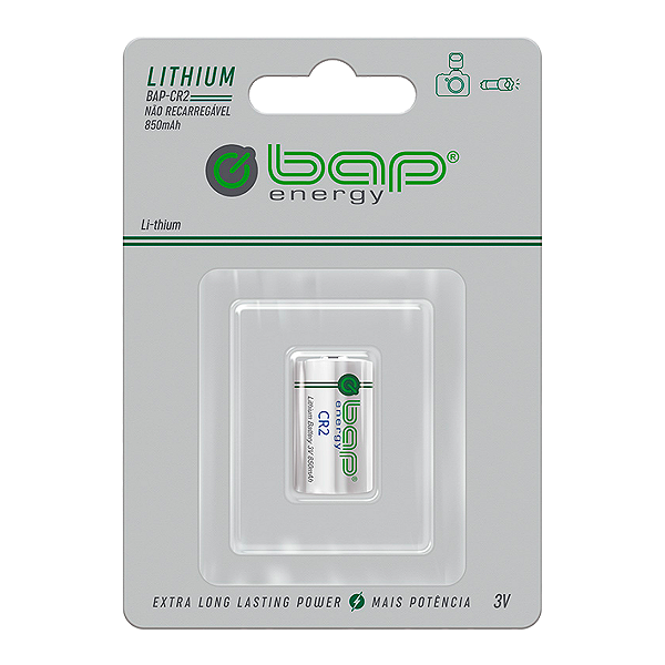 Bateria Lithium CR-2 3v Cartela de 1 Unidade Bap Energy