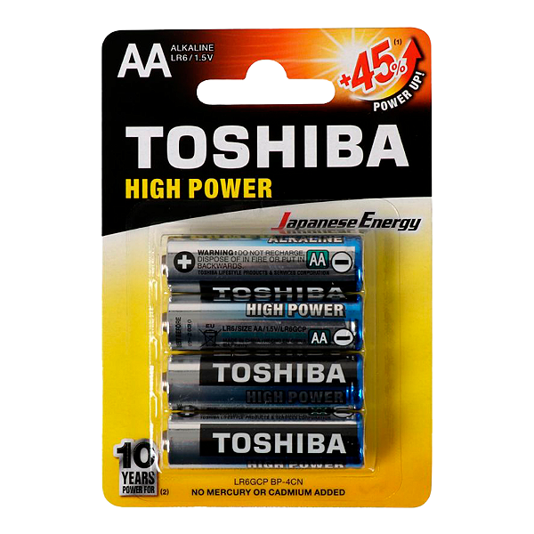Pilhas Alcalinas Toshiba AA Pequena 4 Unidades 1,5v