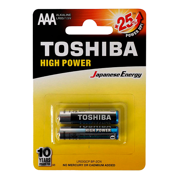 Pilhas Alcalinas Toshiba AAA Palito 2 Unidades 1,5v