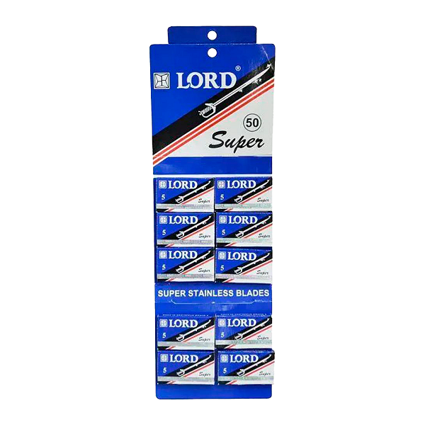 Lâminas De Barbear New Lord Azul 50 Un Navalha Para Barbearias