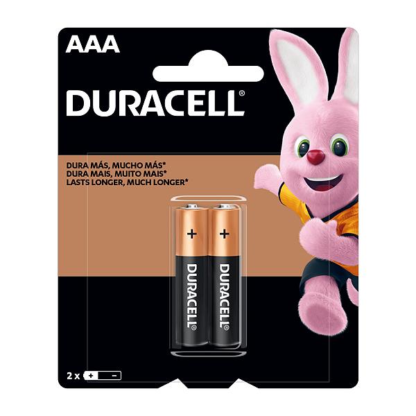 Pilhas Alcalinas Duracell AAA Palito 2 Unidades 1,5v