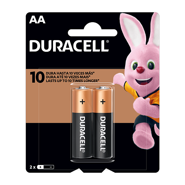 Pilhas Alcalinas Duracell AA Pequena 2 Unidades 1,5v